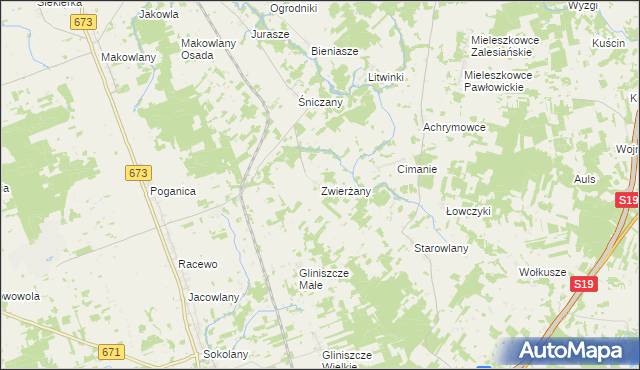 mapa Zwierżany, Zwierżany na mapie Targeo