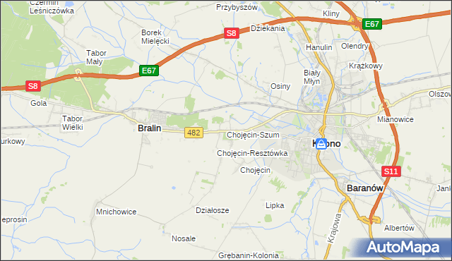 mapa Chojęcin-Szum, Chojęcin-Szum na mapie Targeo
