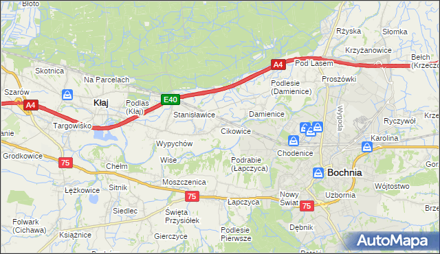 mapa Cikowice, Cikowice na mapie Targeo