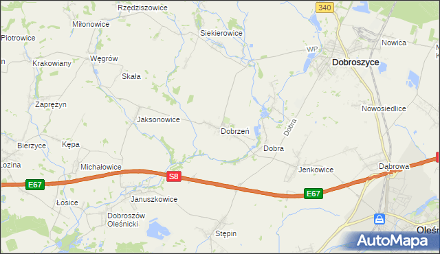 mapa Dobrzeń, Dobrzeń na mapie Targeo