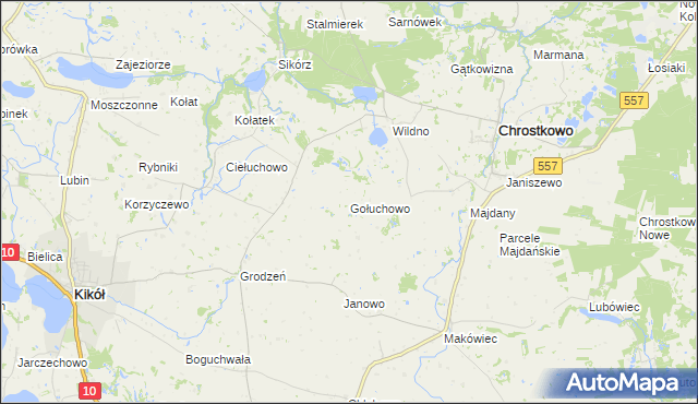 mapa Gołuchowo, Gołuchowo na mapie Targeo