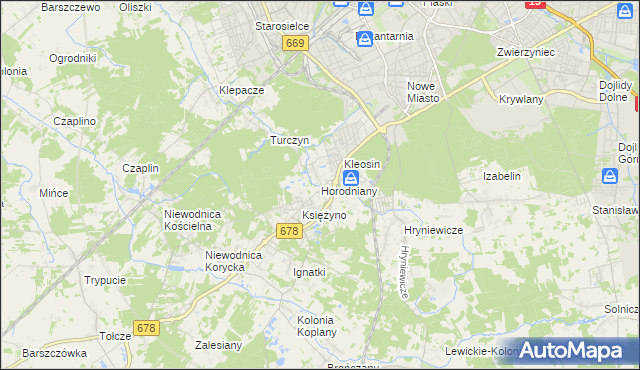 mapa Horodniany, Horodniany na mapie Targeo
