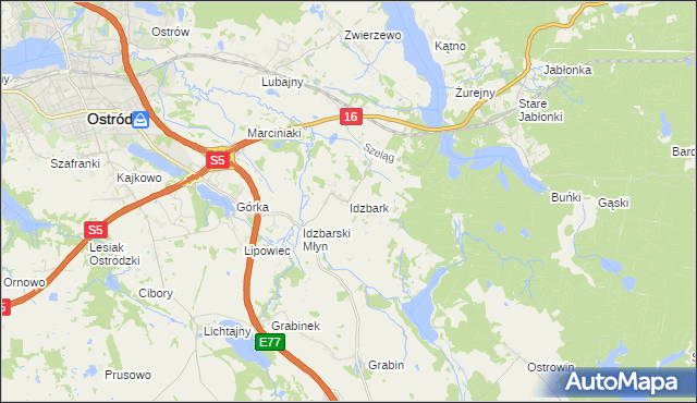 mapa Idzbark, Idzbark na mapie Targeo