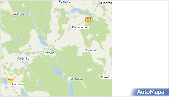 mapa Osowskie, Osowskie na mapie Targeo
