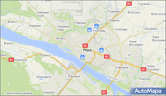 mapa Płock, Płock na mapie Targeo