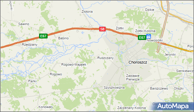 mapa Ruszczany, Ruszczany na mapie Targeo