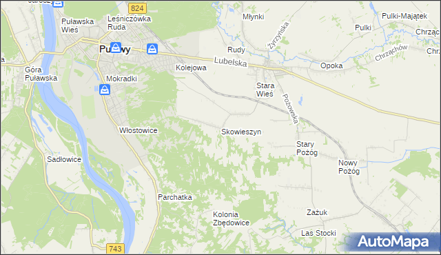 mapa Skowieszyn, Skowieszyn na mapie Targeo