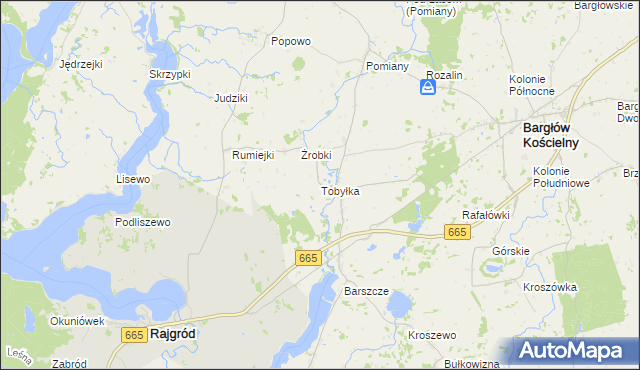mapa Tobyłka, Tobyłka na mapie Targeo