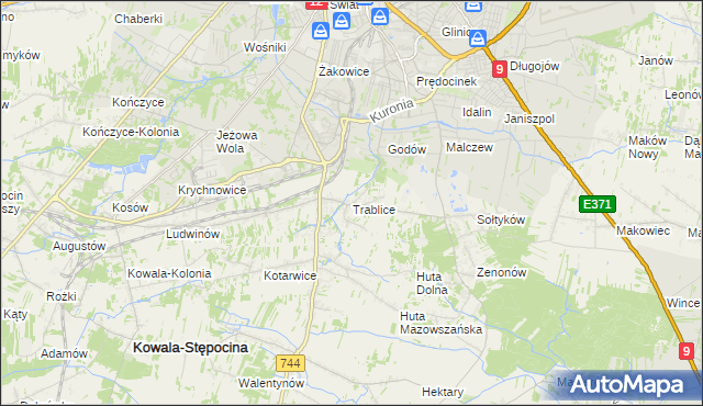 mapa Trablice, Trablice na mapie Targeo