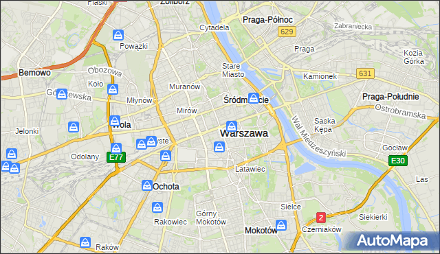 mapa Warszawy, Warszawa na mapie Targeo