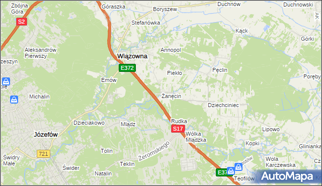 mapa Żanęcin, Żanęcin na mapie Targeo