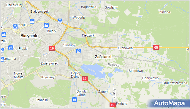 mapa Zaścianki gmina Supraśl, Zaścianki gmina Supraśl na mapie Targeo