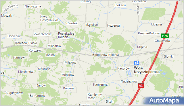 mapa Bogdanów-Kolonia, Bogdanów-Kolonia na mapie Targeo