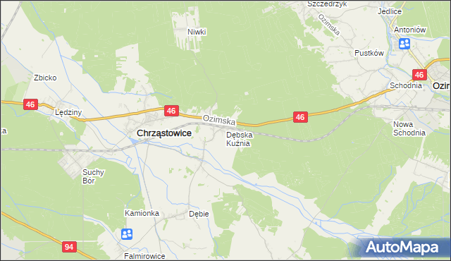 mapa Dębska Kuźnia, Dębska Kuźnia na mapie Targeo