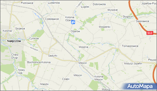 mapa Moszna gmina Jastków, Moszna gmina Jastków na mapie Targeo