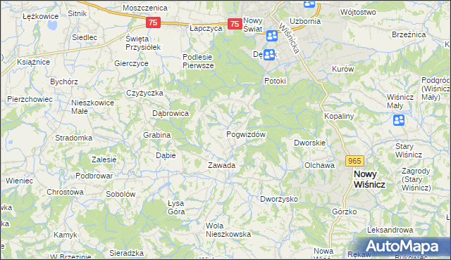 mapa Pogwizdów gmina Bochnia, Pogwizdów gmina Bochnia na mapie Targeo