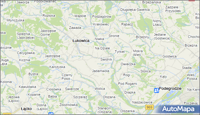 mapa Świdnik gmina Łukowica, Świdnik gmina Łukowica na mapie Targeo