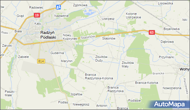 mapa Zbulitów Duży, Zbulitów Duży na mapie Targeo