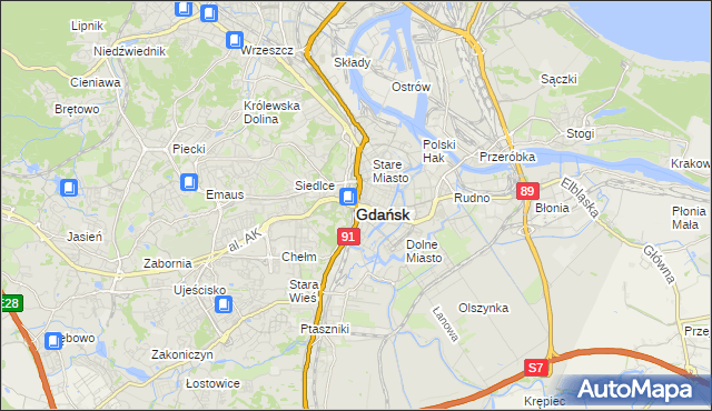 mapa Gdańska, Gdańsk na mapie Targeo