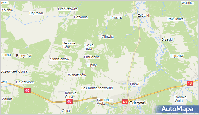 mapa Badulki, Badulki na mapie Targeo