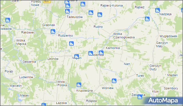 mapa Adamów gmina Dobre, Adamów gmina Dobre na mapie Targeo