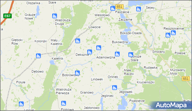 mapa Adamowizna gmina Szypliszki, Adamowizna gmina Szypliszki na mapie Targeo