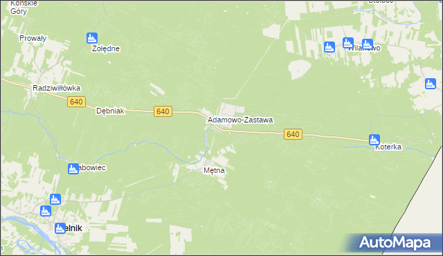 mapa Adamowo gmina Mielnik, Adamowo gmina Mielnik na mapie Targeo