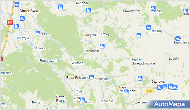 mapa Adampol gmina Korytnica, Adampol gmina Korytnica na mapie Targeo
