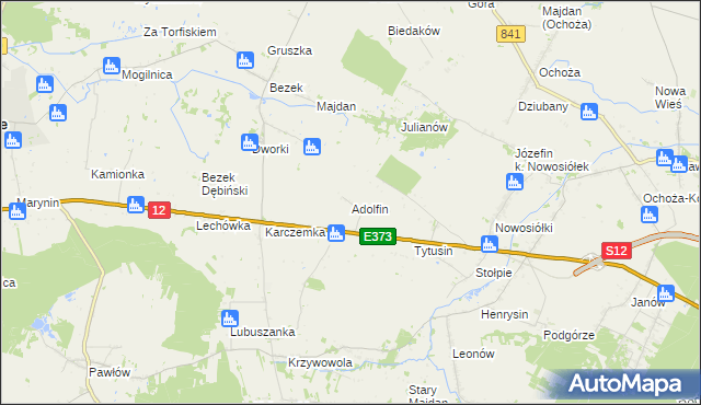 mapa Adolfin gmina Siedliszcze, Adolfin gmina Siedliszcze na mapie Targeo