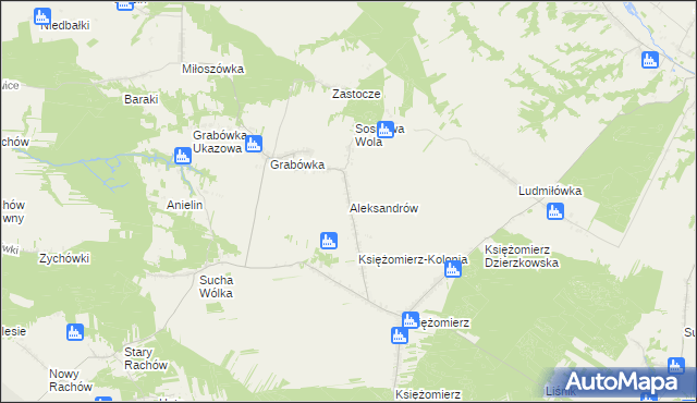 mapa Aleksandrów gmina Gościeradów, Aleksandrów gmina Gościeradów na mapie Targeo