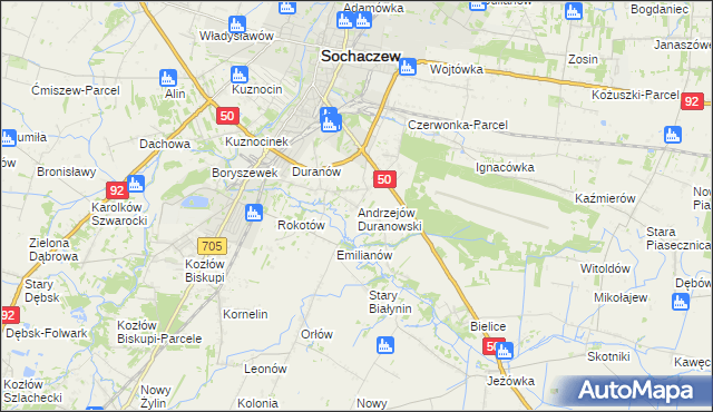 mapa Andrzejów Duranowski, Andrzejów Duranowski na mapie Targeo