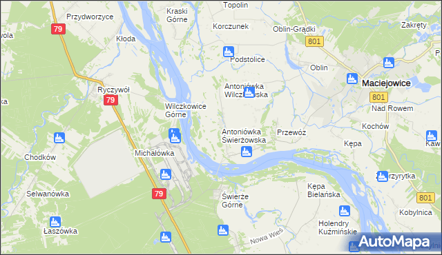 mapa Antoniówka Świerżowska, Antoniówka Świerżowska na mapie Targeo