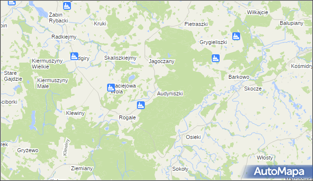 mapa Audyniszki, Audyniszki na mapie Targeo
