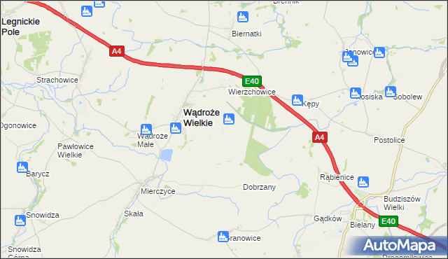 mapa Augustów gmina Wądroże Wielkie, Augustów gmina Wądroże Wielkie na mapie Targeo