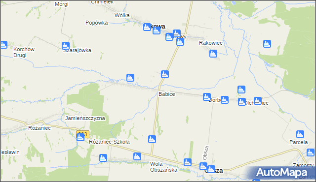mapa Babice gmina Obsza, Babice gmina Obsza na mapie Targeo