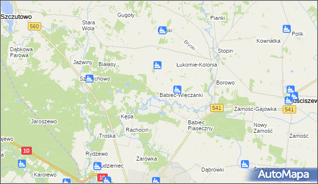 mapa Babiec-Więczanki, Babiec-Więczanki na mapie Targeo