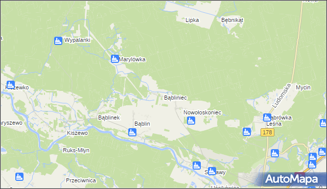 mapa Bąbliniec, Bąbliniec na mapie Targeo