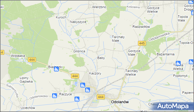 mapa Baby gmina Odolanów, Baby gmina Odolanów na mapie Targeo