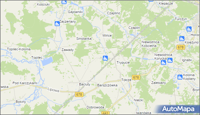 mapa Baciuty-Kolonia, Baciuty-Kolonia na mapie Targeo