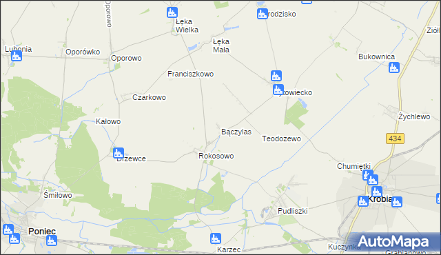mapa Bączylas, Bączylas na mapie Targeo