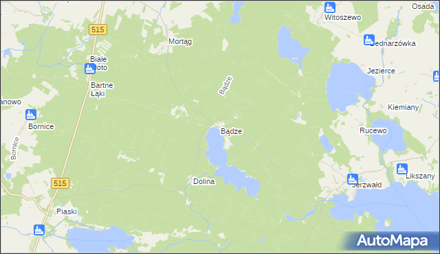 mapa Bądze gmina Stary Dzierzgoń, Bądze gmina Stary Dzierzgoń na mapie Targeo