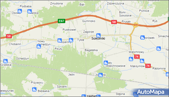 mapa Bagatelka, Bagatelka na mapie Targeo