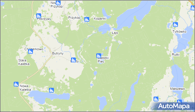 mapa Bałdzki Piec, Bałdzki Piec na mapie Targeo