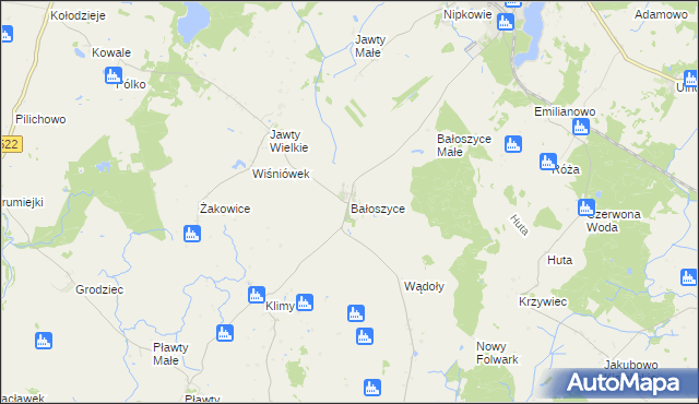 mapa Bałoszyce, Bałoszyce na mapie Targeo