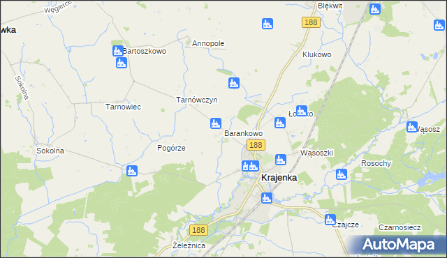 mapa Barankowo, Barankowo na mapie Targeo
