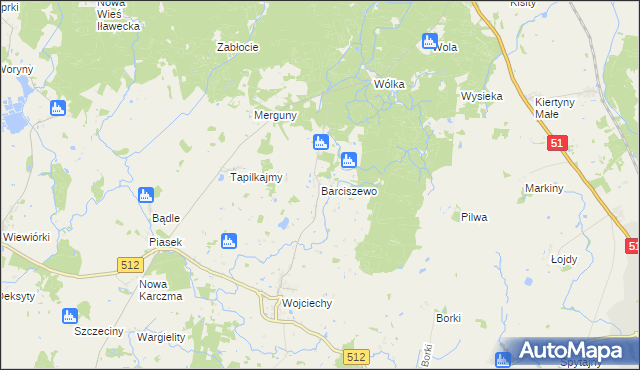 mapa Barciszewo, Barciszewo na mapie Targeo