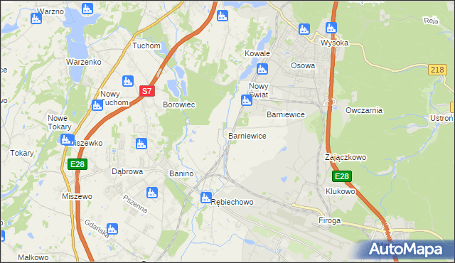 mapa Barniewice, Barniewice na mapie Targeo