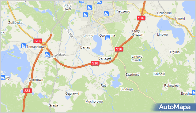 mapa Bartążek, Bartążek na mapie Targeo