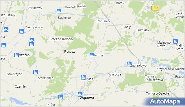 mapa Bartosy, Bartosy na mapie Targeo