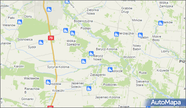 mapa Barycz Nowa, Barycz Nowa na mapie Targeo